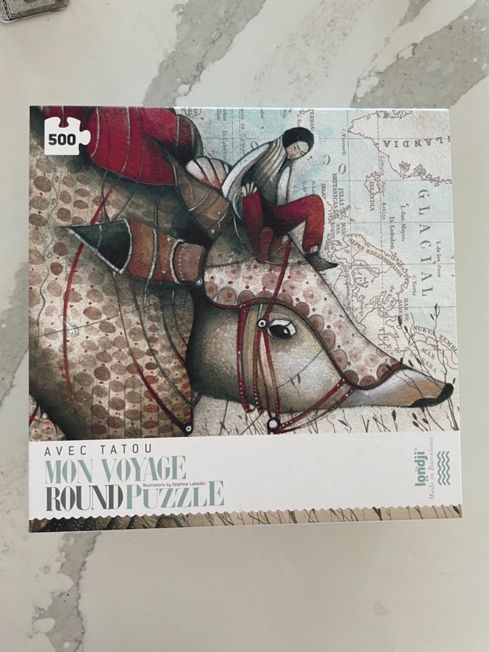 Mon Voyage Round 500-Piece Jigsaw Puzzle - Red & Brown
